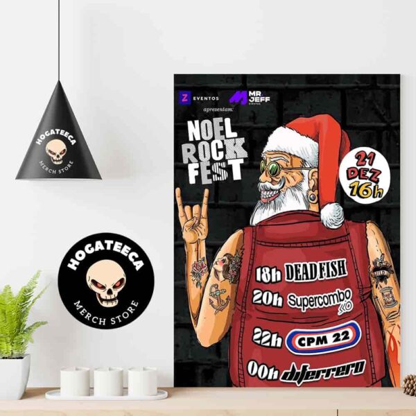 Noel Rock Fest Merch On December 21 2024 With Dead Fish Supercombo Cpm22 Diferrero Rod Joao Leme Dos Santos Sorocaba Sp At Arena Motocross Sorocaba Home Decor Poster Canvas