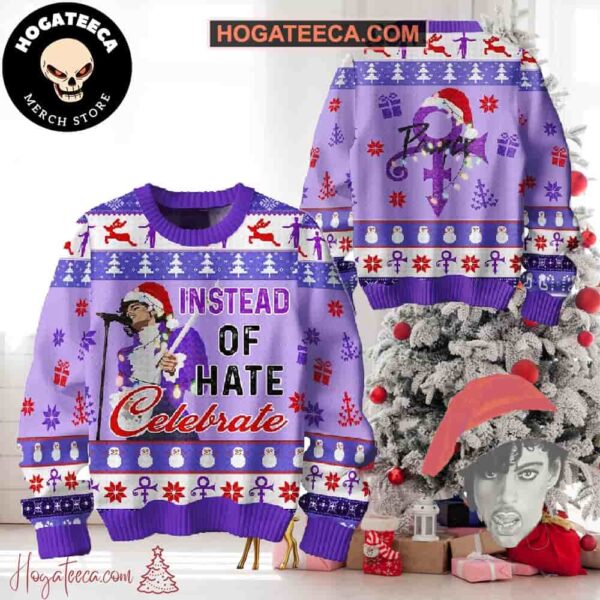 Prince Instead Of Hate Celebrate Chirstmas Gifts 2024 Xmas For Family And Friends Ugly Sweater