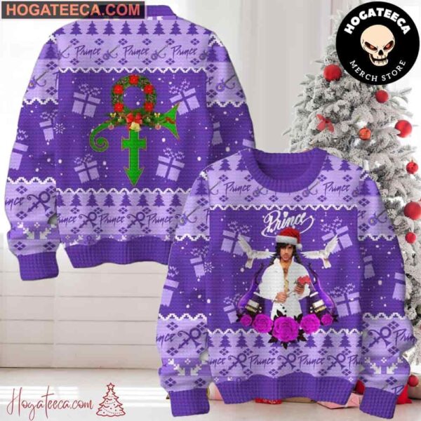 Prince Love Is In The Purple Rain 2024 Chirstmas Gifts 2024 Xmas Ugly Sweater