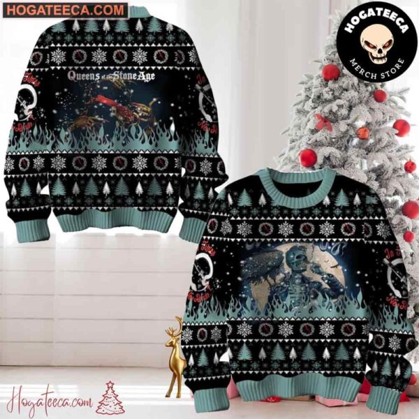 Queens Of Stone Age Death And Love Chirstmas Gifts 2024 Xmas Ugly Sweater