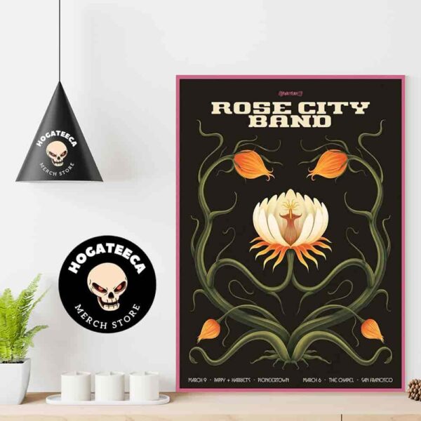 Rose City Band Merch On March 6 And 9 2025 Respectively In Pioneertown And San Francisco Home Decor Poster Canvas