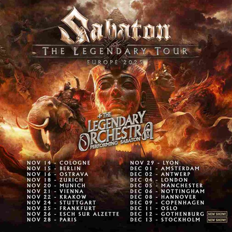 Sabaton The LEGENDARY TOUR Europe Tour 2025 Performances Scheduled 11zon