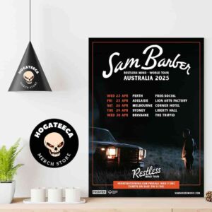 Sam Barber Restless Mind World Tour Australia 2025 Performances Scheduled Home Decor Poster Canvas