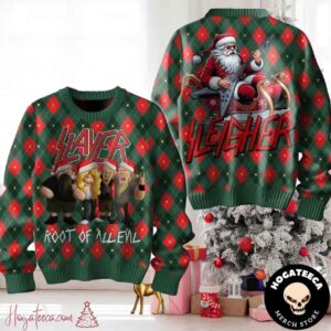 Slayer Root Of All Evil Chirstmas Gifts 2024 Xmas For Family And Friends Ugly Sweater