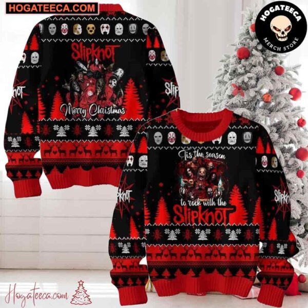 Slipknot Tis The Season To Rock With The Band Chirstmas Gifts 2024 Xmas Ugly Sweater