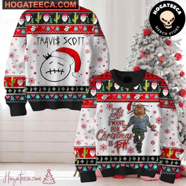 Travis Scott All I Want For Christmas Chirstmas Gifts 2024 Xmas Ugly Sweater