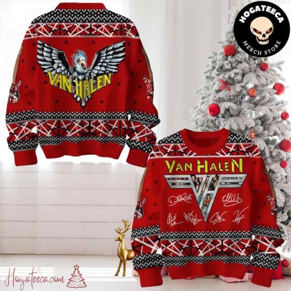 Van Halen With Signature Chirstmas Gifts 2024 Xmas Ugly Sweater