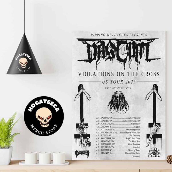 Vastum With Goetia Violations On The Cross US Tour List 2025 Home Decor Poster Canvas