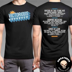 Victorious Festival 2025 Merch Kings Of Leon With Queens Of The Stone Age And Vampire Weekend Is Headliners On August 22-23-24 Southsea Portsmouth UK Merch Two Sides Unisex T-Shirt