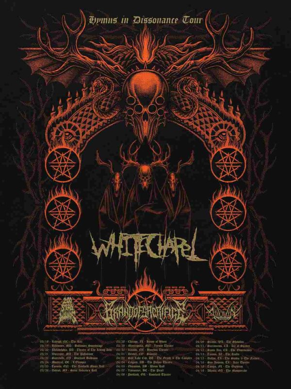 WHITECHAPEL Hymns in Dissonance Tour 2025 featuring Brand of Sacrifice 200 Stab Wounds and Alluvial Performances Scheduled 11zon