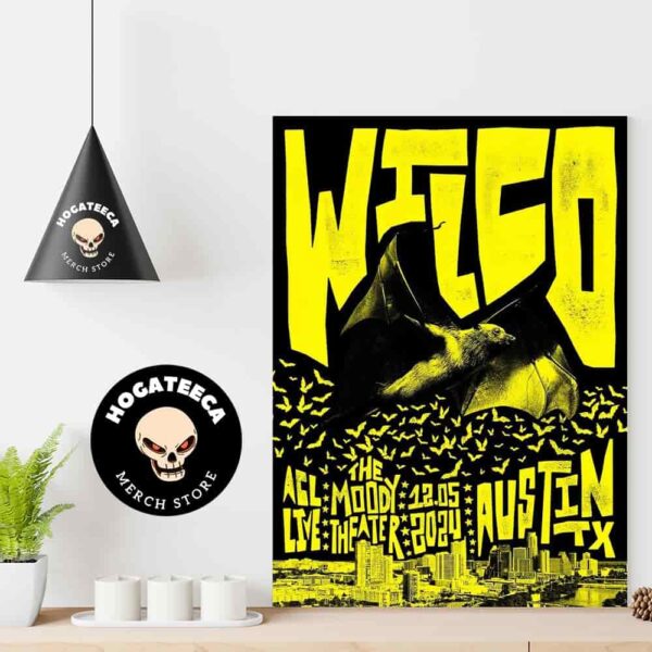 Wilco Band Merch For Show In Austin Tx Acl Live At Moody Theater On December 5 2024 Home Decor Poster Canvas