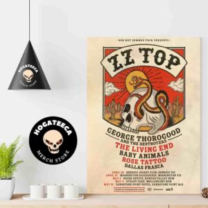 ZZ Top Australia  May 2025 With A Huge Lineup Of Supports Performances Scheduled On April And May Home Decor Poster Canvas