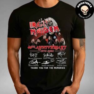 Iron Maiden 46th Anniversary 1975-2021 All Member And Signatures Thank You For Memories Unisex T-Shirt Merchandise Unisex T-Shirt