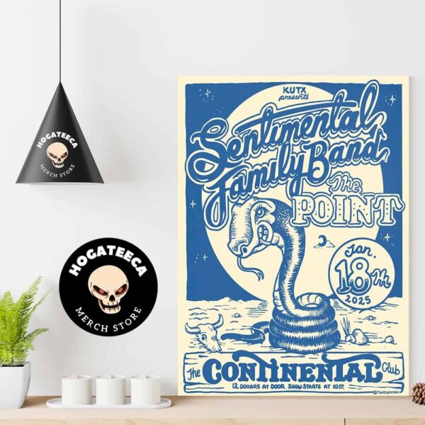 Sentimental Family Band And The Point On Januray 18 2025 At The Continental Club Home Decor Poster Canvas